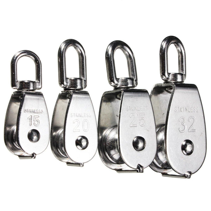 304 Stainless Steel Heavy Duty Pulley Single Wheel Swivel Lifting Rope Block