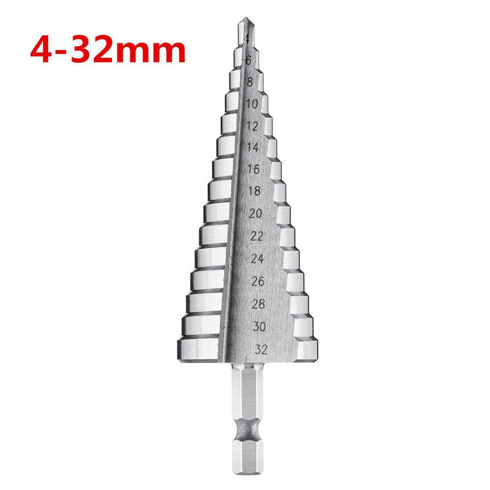 Drillpro 4-12/20/32mm HSS Hex Shank Step Drill Bit High Step Steel Hole Cutter