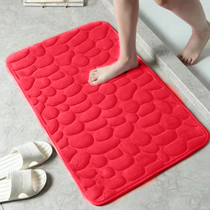 Memory Foam Bath Rug, Simple Stone-Shape Bathroom Mat