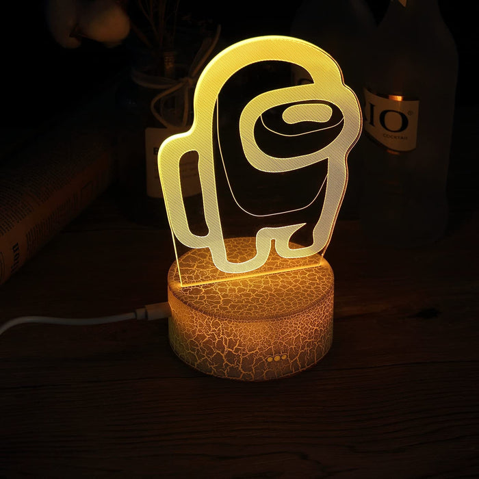 3D Illusion Table Lamp, 7 Colors Illusion Night Light among Us Game Table Lamp，Usb Powered 7 Color Lamp with Touch Switch Children Gift Bedroom Decoration