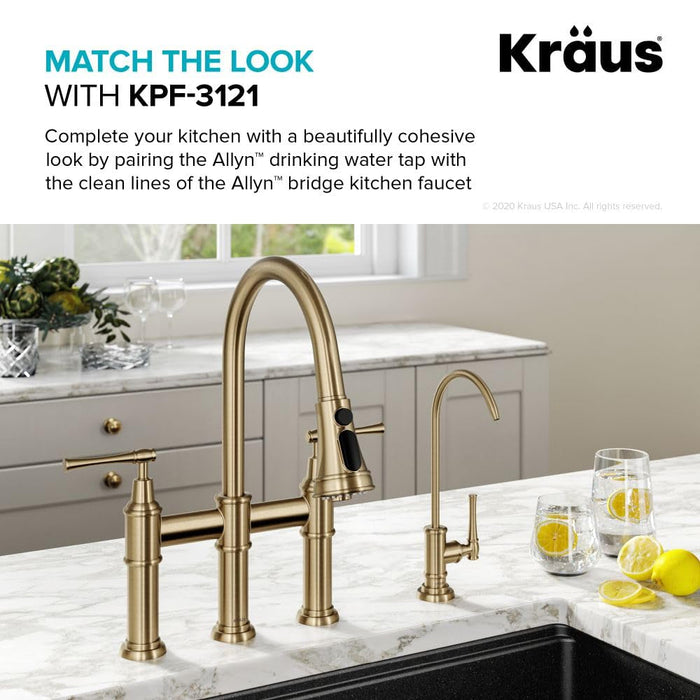 Allyn 100% Lead-Free Kitchen Water Filter Faucet in Brushed Gold, FF-102BG