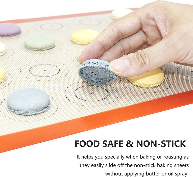 Silicone Baking Mats Set of 4, Non Stick Reusable Silicone Liners for 11" X17" Half Sheet and 8" X 12" Quarter Sheet for Baking Macaron/Cookie/Bread/Pastry