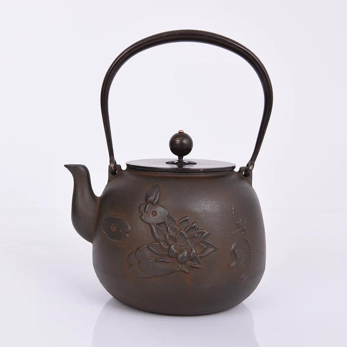 Cast Iron Embroidered Teapot Boiling Water