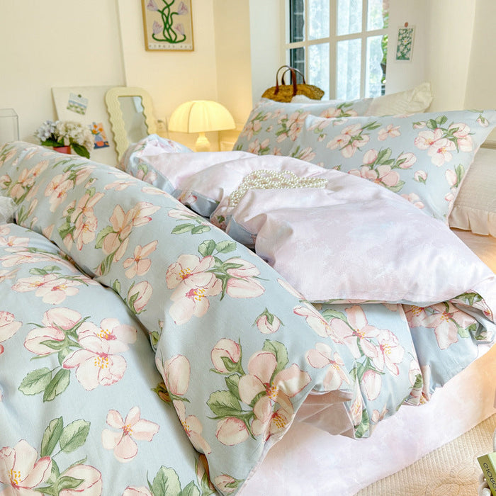 Cotton Four-piece Set Simple Small Floral Bedding