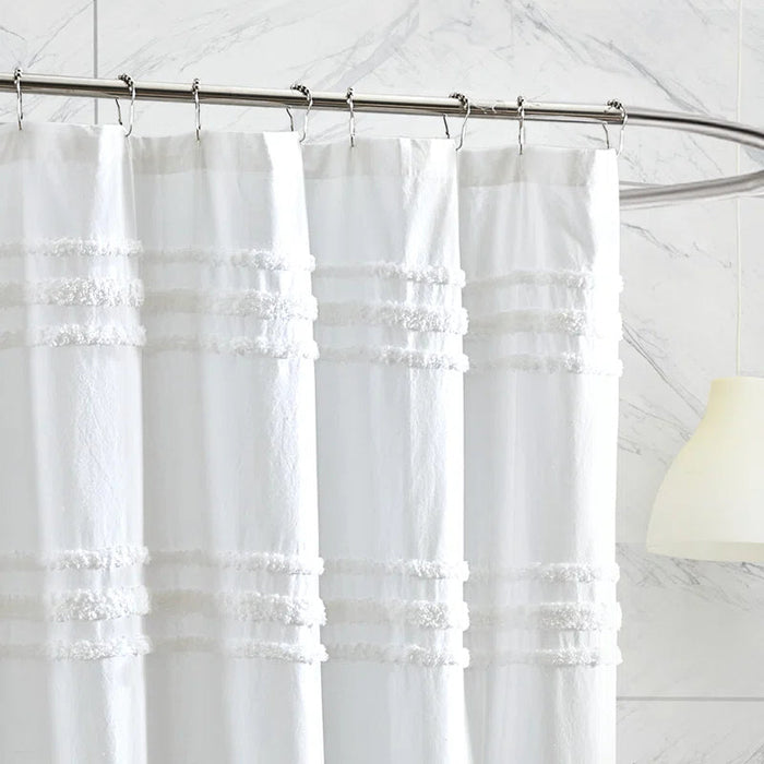 Chenille Stripe Cotton Single Shower Curtain
