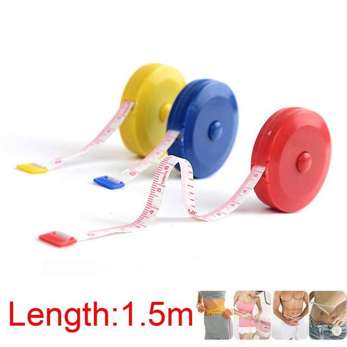 Portable 1.5M Auto Mini Retractable Ruler Measure Tape Sewing Cloth Tailor Body