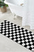 Feblilac Brown Grey Black and White Checkerboard Tufted Bath Mat