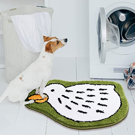 Feblilac Cute White Duck Tufted Bath Mat