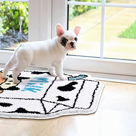 Feblilac Cute MilkBox Tufted Bath Mat