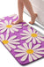 Pink Bathroom Rugs Cute Daisy Bath Mat White and Yellow Flower Decor Rug Non Slip Floor Carpet Microfiber Bathmat Super Absorbent Machine Washable Bahtub Mats for Shower, Tub, Bedroom 16"x 24"