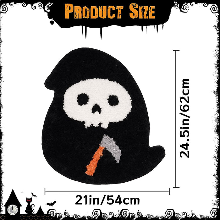 Feblilac Halloween Skull Mats Indoor Outdoormat - Halloween Door Rugs for Entryway Floor Mat for Home - Non Slip Absorbent Rug Entryway Mats for Kitchen Bedroom Door Mat Halloween Home Decoration