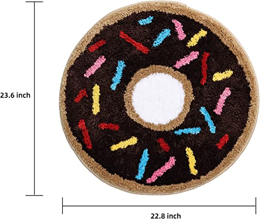 Feblilac Cute Donut Tufted Bath Mat