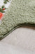 Feblilac Green Flower Tufted Bathroom Mat Toilet U-Shaped Floor Mat