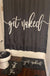 Feblilac Black Get Naked Letter Print Tufted Bath Mat