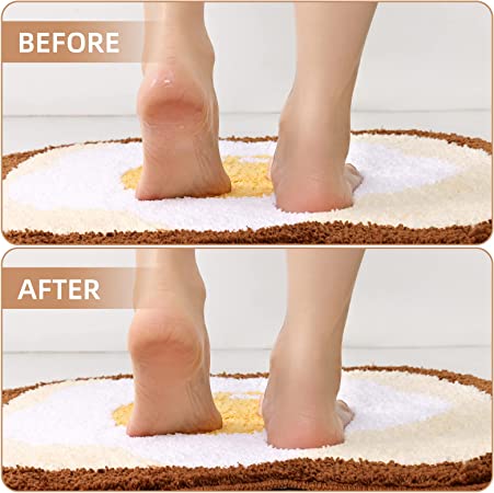 Feblilac Cute Toast Tufted Bath Mat