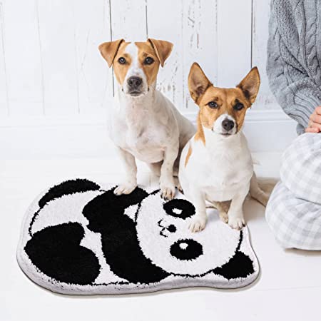 Feblilac Cute Panda Tufted Bath Mat