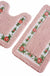 Feblilac Pink Flower Tufted Bathroom Mat Toilet U-Shaped Floor Mat