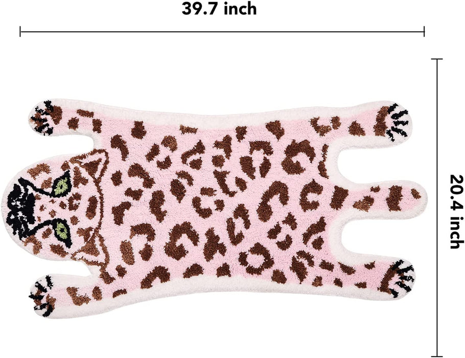 Cute Pink Leopard Mat for Bathroom