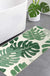 Green Leaves Bathroom Rug, Tropical Monstera Leaves Bath Mat