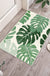 Green Leaves Bathroom Rug, Tropical Monstera Leaves Bath Mat