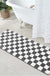 Feblilac Brown Grey Black and White Checkerboard Tufted Bath Mat