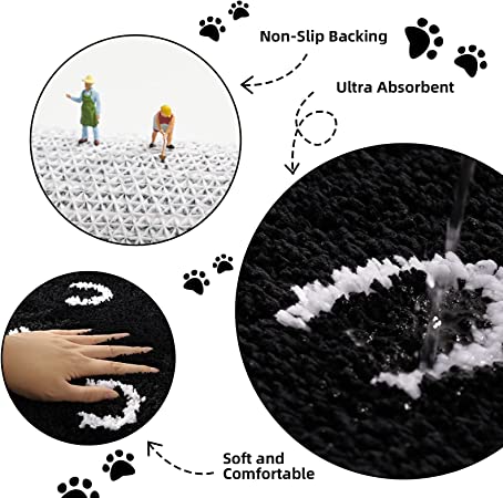 Feblilac Cute Black Cat Tufted Bath Mat