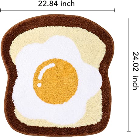 Feblilac Cute Toast Tufted Bath Mat