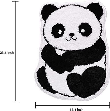 Feblilac Cute Panda Tufted Bath Mat