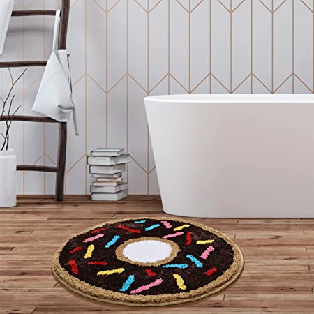 Feblilac Cute Donut Tufted Bath Mat