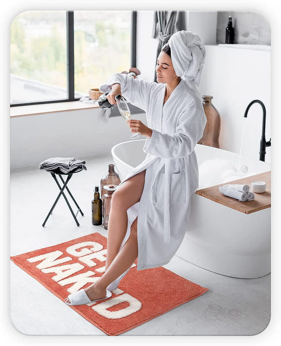 Feblilac Red/Grey Get Naked Bath Mat