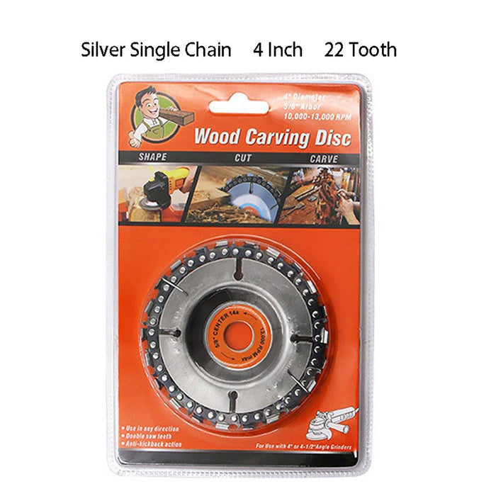 Drillpro 4-9 Inch Grinder Chain Disc 7-22 Tooth Wood Carving Disc For 100/115/125/180/235 Angle Grinder