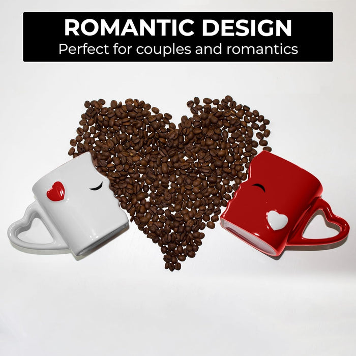 '- Coffee Mugs/Kissing Mugs Bridal Pair Gift Set for Weddings/Birthday/Anniversary with Gift Box (Red)