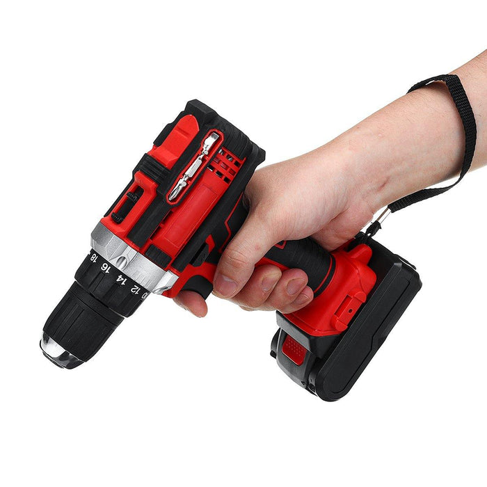 48V 25+3 Gear Rechargable Electric Drill Cordless Impact Drill With 1 or 2 Li-ion Battery With LED Working Light