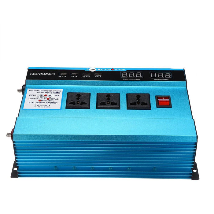 10000W Peak 4 USB Ports Digital Solar Power Inverter Vehicle Converter DC12V/24V/48V to AC220V