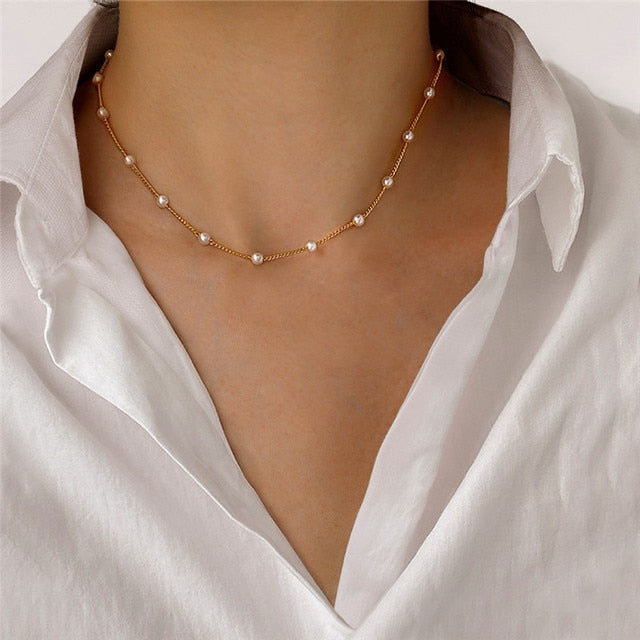 Sparkling Clavicle Chain Necklace - Okeihouse