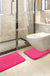 Memory Foam Bath Mat Set of 2, Absorbent Bathroom Rug and U-Shaped Toilet Floor Mat, Hot Pink