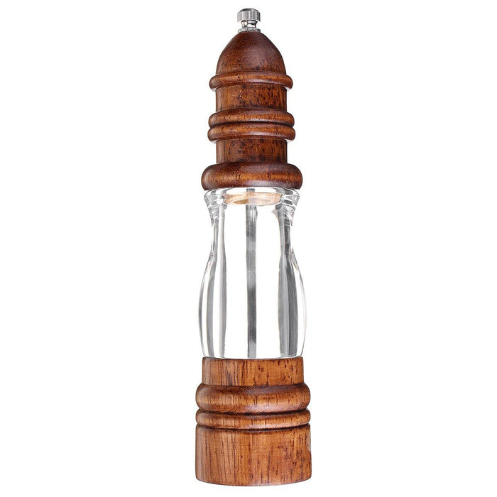 Wooden Salt And Pepper Grinder Set - Wood And Acrylic Mills Adjustable Coarseness