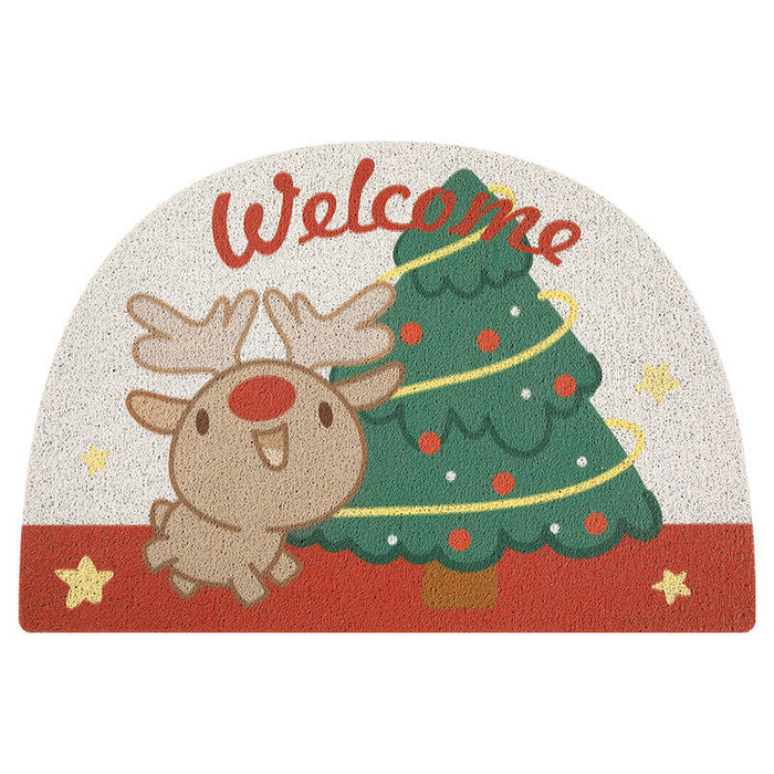 Feblilac Cute Christmas Door Mat Front Door Entrance Rug