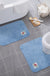 Feblilac Flower Embroidered solid Tufted Bathroom Mat Toilet U-Shaped Floor Mat