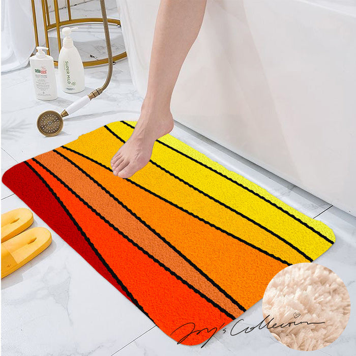 Feblilac Lovely Abstract Sunset Geometric Tufted Bath Mat