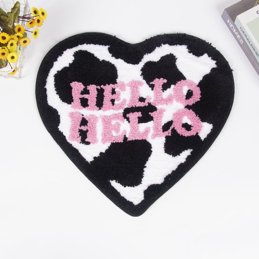 Feblilac Heart-shaped Letter Pattern Tufted Bath Mat