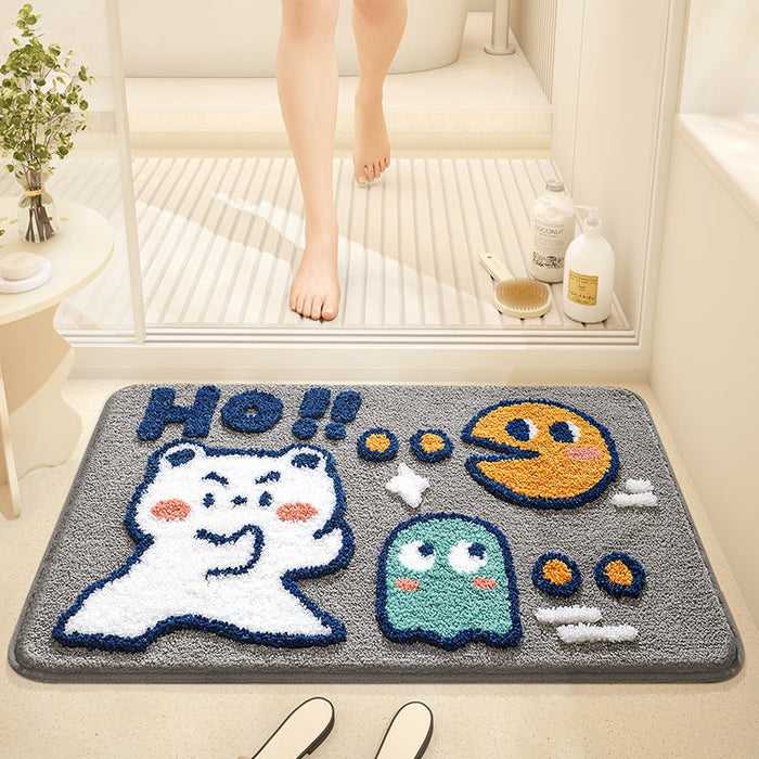 Feblilac Cartoon Animal Tufted Bath Mat