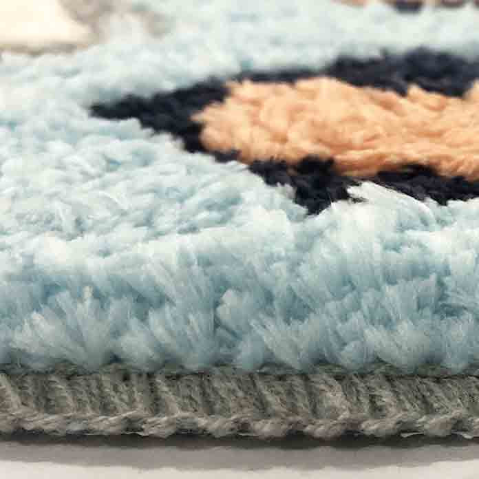 White Blue Brown Wave Bath Mat