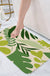 Feblilac Green Tropical Plant Leaves Tufted Bath Mat