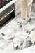 Feblilac White Flowers PVC Leather Kitchen Mat