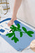 Feblilac White Vase and Greenery Tufted Bath Mat