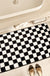 Feblilac Checkerboard and Plaid Tufted Bath Mat