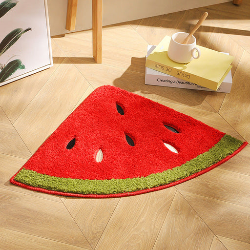 Feblilac Cute Fruit Watermelon Tufted Bath Mat