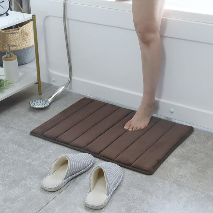 Feblilac Rectangular Solid Thickened Memory Foam Bath Mat