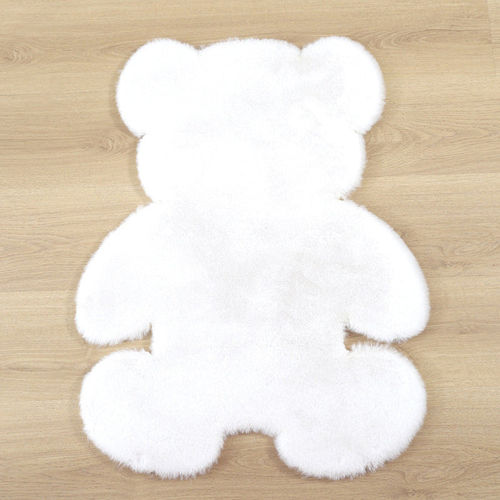 Feblilac Multiple Color Solid Bear Faux Rabbit Fur  Rug Mat